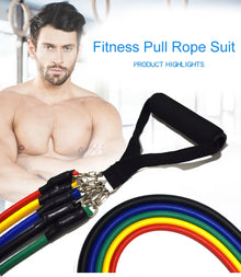 LOOGDEEL 11PCS/Set Resistance Bands Pedal Excercise Body Training Workout Women Men Fitness Yoga Pull Rope Exercises Latex Tubes
