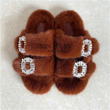 Summer Women Mink Fur Slippers Woman Luxury 2026 Women's Sandals Outdoor Fashion Casual Shoes Fur Mule Shoes Opentoed Slides