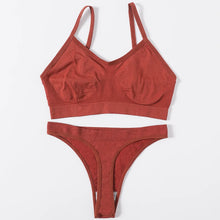 Women Seamless Bra And Panties Set Wire Free Bralette High Leg Cut Thongs Comfort Ribbed Unlined Ladies Sexy Lingerie Set