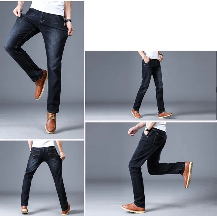 2022 New Men Stretch Jeans Male Classic Elasticity Business jeans men fashion comfortable Solid slim straight long Denim pants