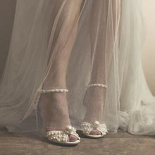 Handmade Customized Pearl Sandals Designer High Quality Fashion Wedding Dress Shoes Ladies Heels