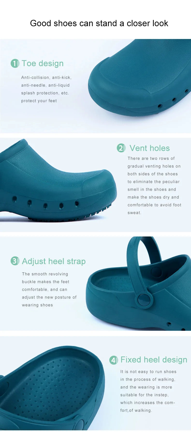 Soft Doctors Nurses Shoes EVA Anti-slip Clogs With Strap Operating Room Medical Slippers Chef Work Flat flip for Long Standing