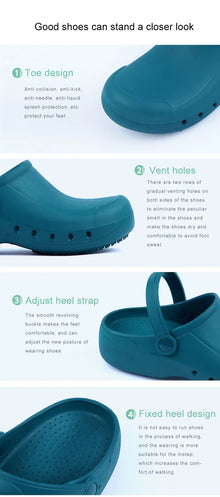 Soft Doctors Nurses Shoes EVA Anti-slip Clogs With Strap Operating Room Medical Slippers Chef Work Flat flip for Long Standing