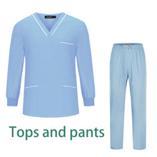 Solid Color Long Sleeve Suit Unisex Lab Spa Nursing Workwear Slim Medical Scrub Uniform Nurse Doctor Surgical Gown Wholesale