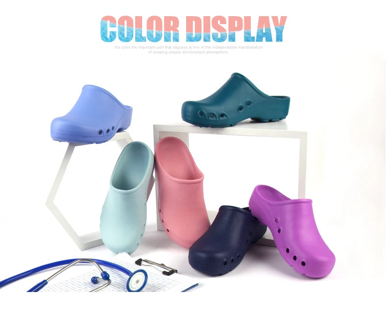 Soft Doctors Nurses Shoes EVA Anti-slip Clogs Operating Room Lab Slippers Chef Work Flat flip flop Suitable for Long Standing