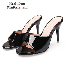Women Shoes Sandals 2020 Summer Outside Slippers High Heels 9cm sexy High Platform Open Toe Stiletto Ladies Slides Party shoes