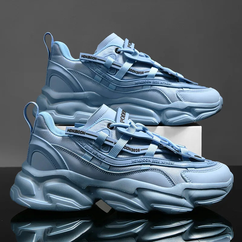 High Quality Breathable Damping Sports Shoes for Men Thick Sole Chunky Sneakers Platform Soft for Summer Walking Running