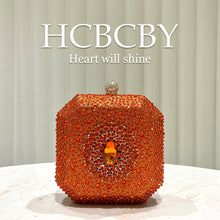 Dark Green Shiny Rhinestone High-grade Diamond Buckle Decorative Small Handbag Women's Fashionable Personalized Mini Box Evening Bag