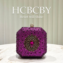 Dark Green Shiny Rhinestone High-grade Diamond Buckle Decorative Small Handbag Women's Fashionable Personalized Mini Box Evening Bag