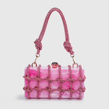 Cross-Border Spring and Summer Acrylic Transparent Storage Box Banquet Hand-Woven Rope Small Square Bag Armpit Handbag