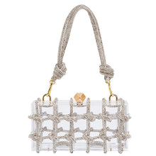 Cross-Border Spring and Summer Acrylic Transparent Storage Box Banquet Hand-Woven Rope Small Square Bag Armpit Handbag