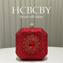 Dark Green Shiny Rhinestone High-grade Diamond Buckle Decorative Small Handbag Women's Fashionable Personalized Mini Box Evening Bag