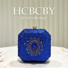 Dark Green Shiny Rhinestone High-grade Diamond Buckle Decorative Small Handbag Women's Fashionable Personalized Mini Box Evening Bag