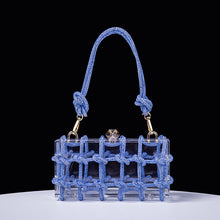 Cross-Border Spring and Summer Acrylic Transparent Storage Box Banquet Hand-Woven Rope Small Square Bag Armpit Handbag