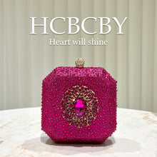 Dark Green Shiny Rhinestone High-grade Diamond Buckle Decorative Small Handbag Women's Fashionable Personalized Mini Box Evening Bag
