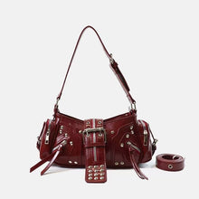 European and American Fashion Personality in Rivet Tassel Spicy Girl Motorcycle Retro Versatile Commuter Underarm Handbag Shoulder Crossbody Bag
