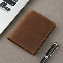 Top Layer Cowhide Crazy Horse Leather Wallet Amazon RFID Anti-theft Brush Men's Short Money Clip Cross-border Leather Wallet for Men