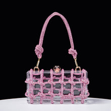 Cross-Border Spring and Summer Acrylic Transparent Storage Box Banquet Hand-Woven Rope Small Square Bag Armpit Handbag