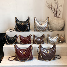 Cross-Border Quilted Saddle Bag, Autumn and Winter New Shoulder Bag, Fashionable Armpit Bag, Work Clothing Versatile Crossbody Bag