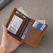 Top Layer Cowhide Crazy Horse Leather Wallet Amazon RFID Anti-theft Brush Men's Short Money Clip Cross-border Leather Wallet for Men
