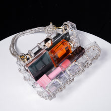 Cross-Border Spring and Summer Acrylic Transparent Storage Box Banquet Hand-Woven Rope Small Square Bag Armpit Handbag