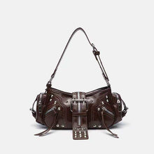 European and American Fashion Personality in Rivet Tassel Spicy Girl Motorcycle Retro Versatile Commuter Underarm Handbag Shoulder Crossbody Bag