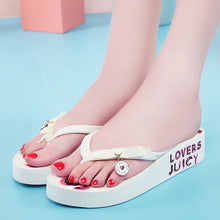 Juicy Lovers Brand Summer Women Slippers Wedges Flat Casual Beach Slipper Sandals Outside Sportswear Women's Flip Flops White
