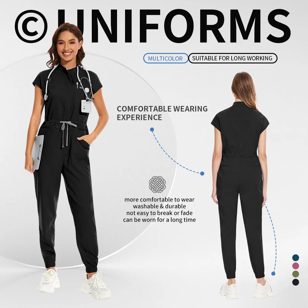Medical Jumpsuits Scrubs Nurse Uniforms Women Men Nursing Workwear Beauty Salon Work Clothes Pet Clinic Surgical Scrubs Uniforms
