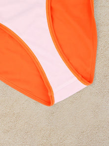 2Pcs Sexy Bikini Swimsuit For Women Solid Color Swimwear Summer Bathing Suits Females Backless Beachwear Halter Swimwear