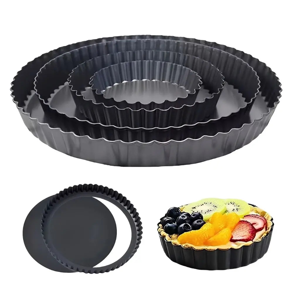 4/6/8/9 Inch Non-Stick Tart Pan Set with Removable Bottom for Quiches, Mini Cakes, Pizzas & Pastries, Ideal for Home Baking YMY
