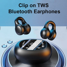 New Bluetooth Earphones Mirror-Style Digital Display Soft Silicone Ear Clip Wireless Headphone HD Noise Reduction Sports Headset