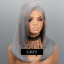 CrazyPearl Bob Wig Human Hair Salt and Pepper Grey Wigs 13X4 Straight Lace Frontal Wigs Human Hair Natural Hairline Gray Wigs