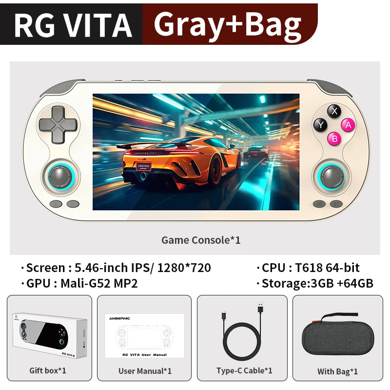 Anbernic RG VITA / RG VITA Pro Handheld Game Console Android 5000mAh Retro Video Games Player Suppor WIFI Bluetooth AI Streaming