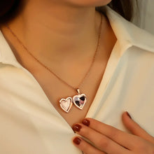 Customized 1/2 Photo Heart Locket Pendant Necklace, Fashion Women Necklace Personalized Souvenir Gifts, Mother's Day Idea Gifts