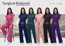 Niaahinn Operating Room Scrub Uniform Full Outfit & Veterinary Nurse Uniform with Bat Sleeve One-Piece Pet Grooming Work Clothes