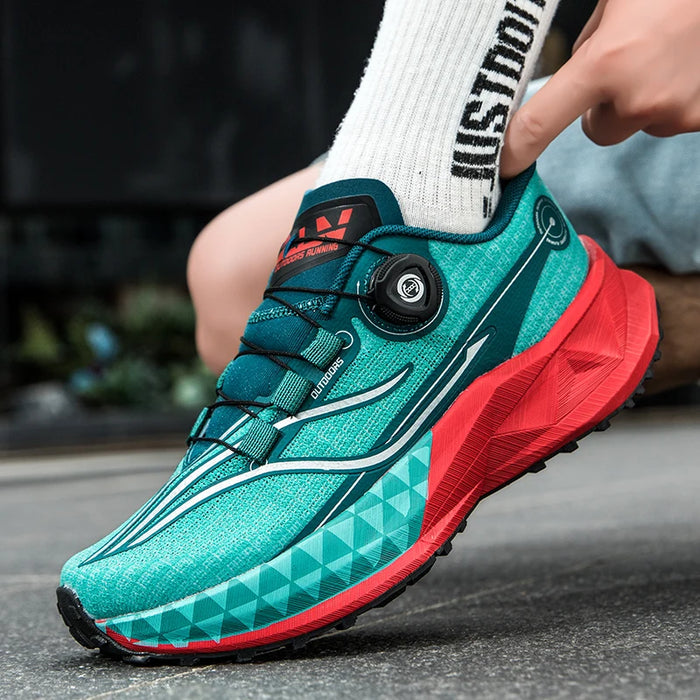 Nouvelles chaussures de sport décontractées à semelle souple 2025 avec boucle rotative, plaque carbone et semelle extérieure en mousse popcorn, chaussures de running pour homme 35-44