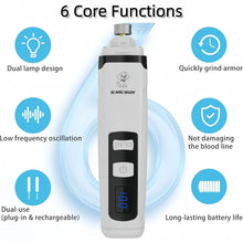 New Electric Dog Nail Clippers Rechargeable USB Charging LED Light Quiet Cat Nail Grinders Pet Paws Nail Grooming Supplies
