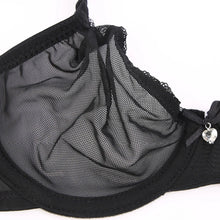 Women's Mesh Bra Underwire Unlined Ultra-thin Brassiere Breathable Fabric Underwear Plus Size