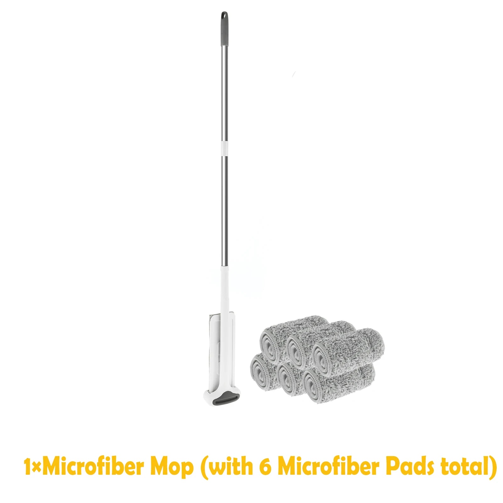 Squeeze Mop Hand-Free Wash Lazy 360° Mops with Reusable Microfiber Pads for Flat Mop To Clean Under Long Bed Home Cleaning Tools