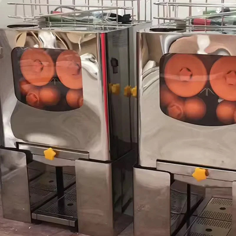 Commercial Orange Juicer Machine 120W Automatic Juice Extractor Stainless Steel Orange Squeezer 20 Oranges/Minute