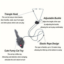 2 PCS Adjustable Hanging Cat Toy Interactive Mouse Toys Hanging Door Retractable Plaything Funny Kitten Scratch Rope Mouse Toy