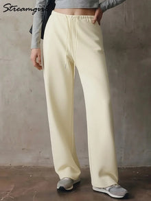 Burgundy Sweatpants Women Straight Leg Sport Bottoms Trousers Lady Autumn Basic Joggers Wide Leg Women's Pants And Trousers Tall