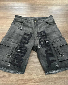 Y2K Denim Shorts Women Baggy Embroidered Streetwear Hip Hop