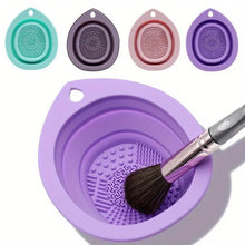 Bol de nettoyage pliable en silicone pour pinceaux de maquillage, houppettes, pinceaux à paupières, tapis de lavage souple, boîte à brosses pour outils de beauté