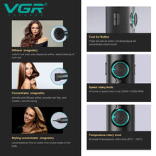 VGR Leafless Hair Dryer Professinal Quick Dry 110000RPM Powerful Hair Dryer Brushless Direct Current Hair Dryer for Salon V-401