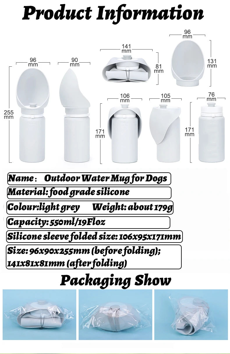 Creative Foldable Pets Water Feeding Bottle Portable Walking Dog Cat Silica Gel Mug Drinking Feeder Dispenser Cup Pet Supplies