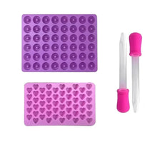 Mini Fudge Molds Silicone Chocolate Fudge Molds with Dropper Non-stick Food Grade Jelly Bear Cake Candy Tools Baking Molds