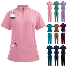 Neutral medical frosted stand up collar zipper design, doctor and nurse work clothes, operating room surgical clothes
