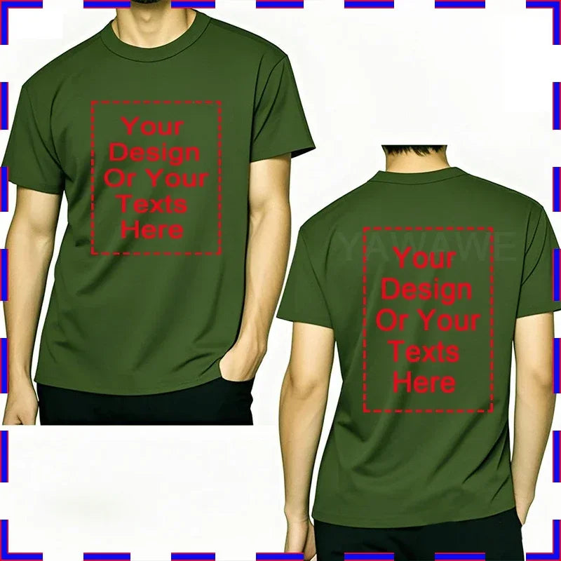 Customized Tee Shirt Your Text Here Premium Cotton Comfortable Men Tshirt Bigger Size O Neck Fashion Perfect Gift summer tees