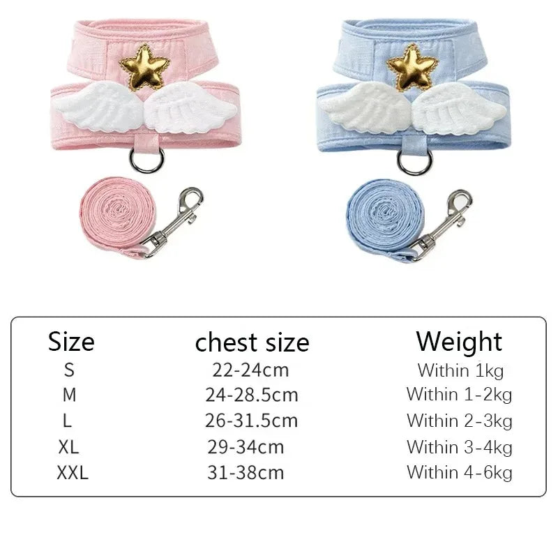 Angel Wing Vest Harness Leash Cat Dog Pet Supplies Personalized Necklace Accessories Harness Leash 4 Season